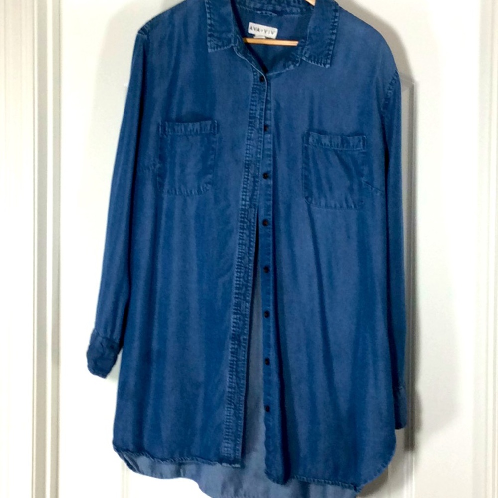 Denim Button Down Top